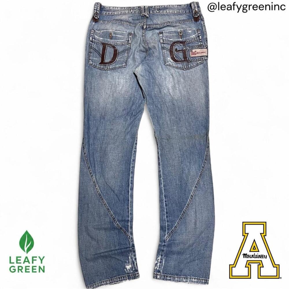 VTG 2000s SS03 D&G Light Wash Blue Bootcut Straight Jeans us sz 34x36 Button Fly